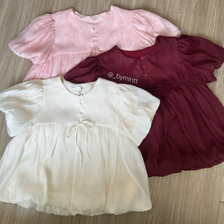 Elium Top | Áo babydoll tay phồng phối nút chất tơ phong cách Hàn Quốc | Bymintt
