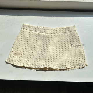 Tizy Skirt | Chân váy chấm bi phối bèo chất kaki phong cách retro, fashion | Bymintt