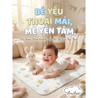 Tấm Lót Chống Thấm Anchee 50x70cm – Cotton Thoáng Mát, Thấm Hút Nhanh, Không Thấm Ngược, Họa Tiết Xinh Xắn.