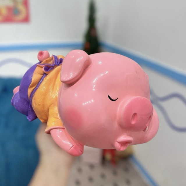 Heo đất tiết kiệm heo nằm dễ thương size lớn 27x35cm đủ màu