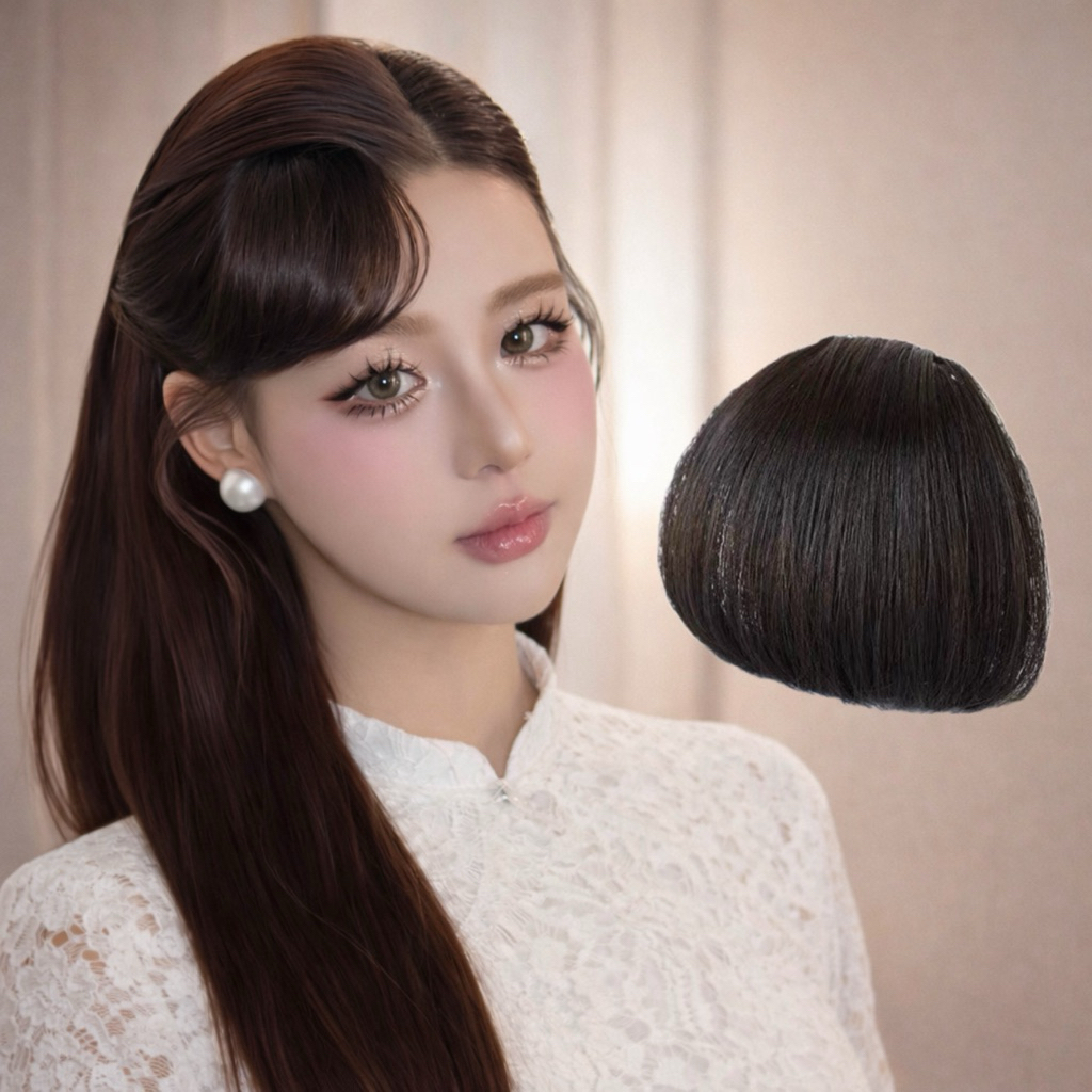 TÓC GIẢ MÁI NGỐ DIỆN ÁO DÀI HOT TREND/ MÁI NGẮN TRÊN LÔNG MÀY TRẺ TRUNG