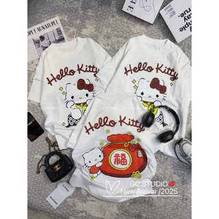 Áo thun chất cotton khô 3158 form rộng tay lỡ - kitty hũ vang