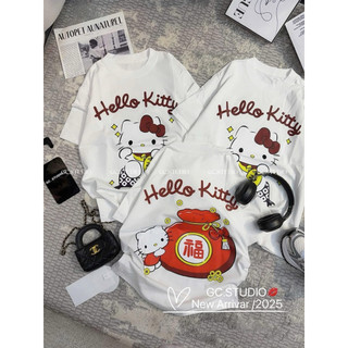 Áo thun chất cotton khô 3158 form rộng tay lỡ - kitty hũ vang