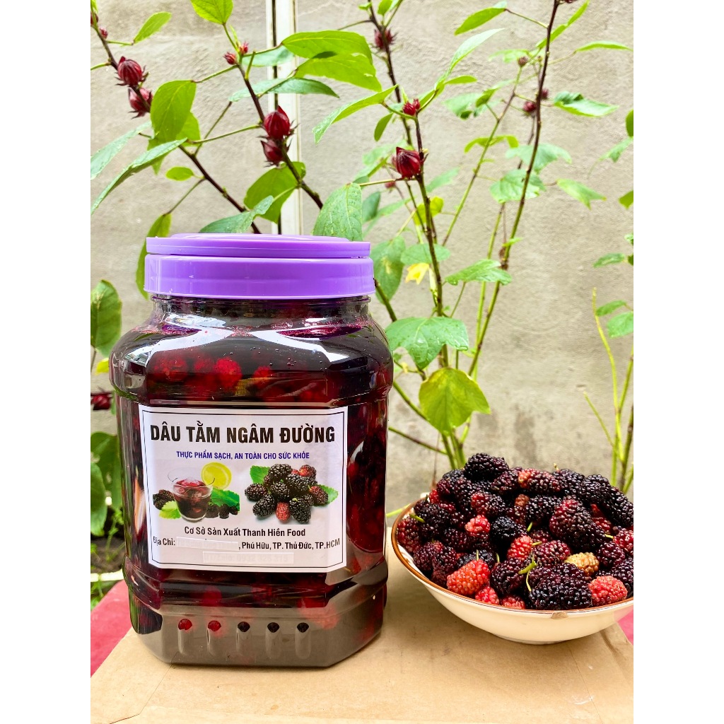 Dâu tằm ngâm đường hủ 1 kg, dâu tằm Đà Lạt nhiều trái thơm ngon.