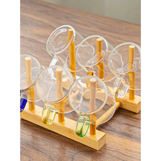 Giá gỗ úp ly cốc 8 nhánh kiểu vintage cổ điển