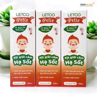 Xịt giải cảm HẠ SỐT Letco Petie Plus – Giúp hạ nhiệt, làm mát cơ thể khi bé bị sốt