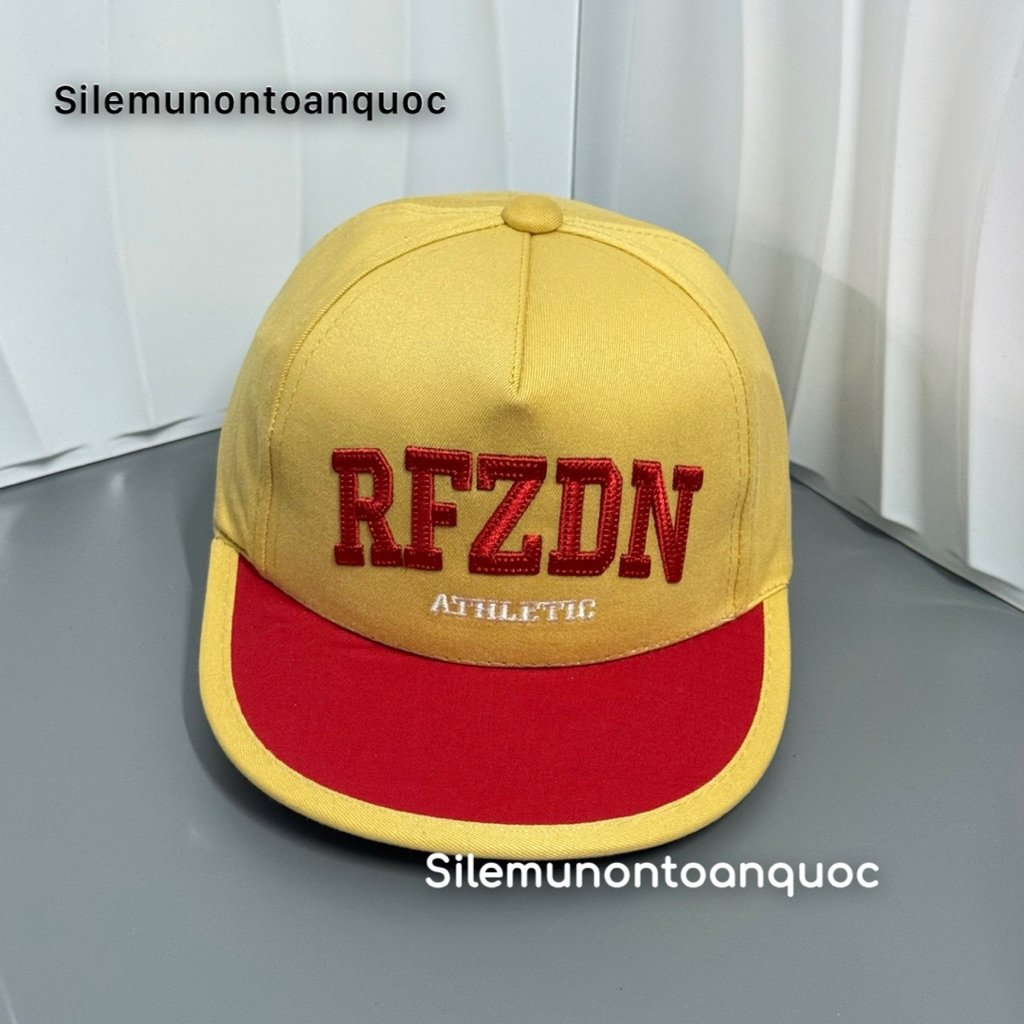Mũ hiphop RFZDB thời trang cho bé 3-9 tuổi - Nón snapback kaki phối mài thêu chữ cái siêu đẹp
