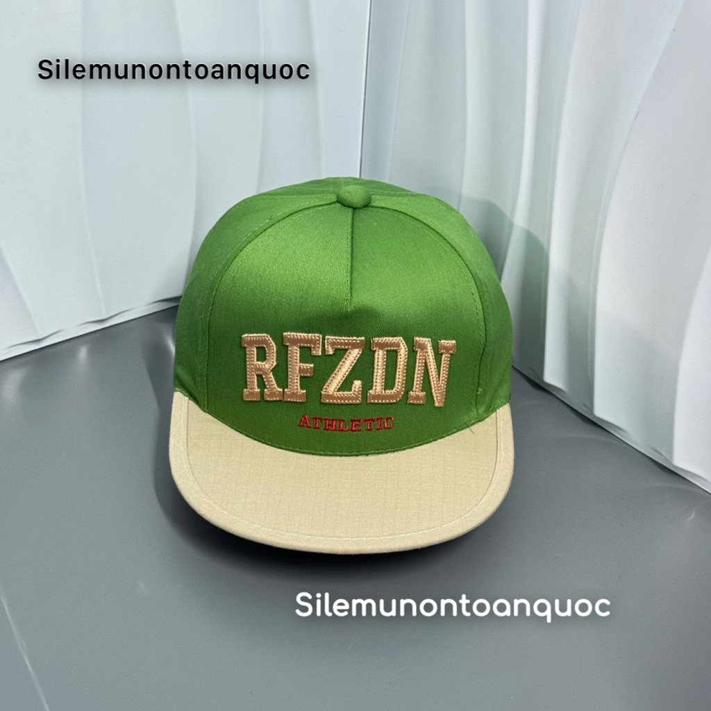Mũ hiphop RFZDB thời trang cho bé 3-9 tuổi - Nón snapback kaki phối mài thêu chữ cái siêu đẹp