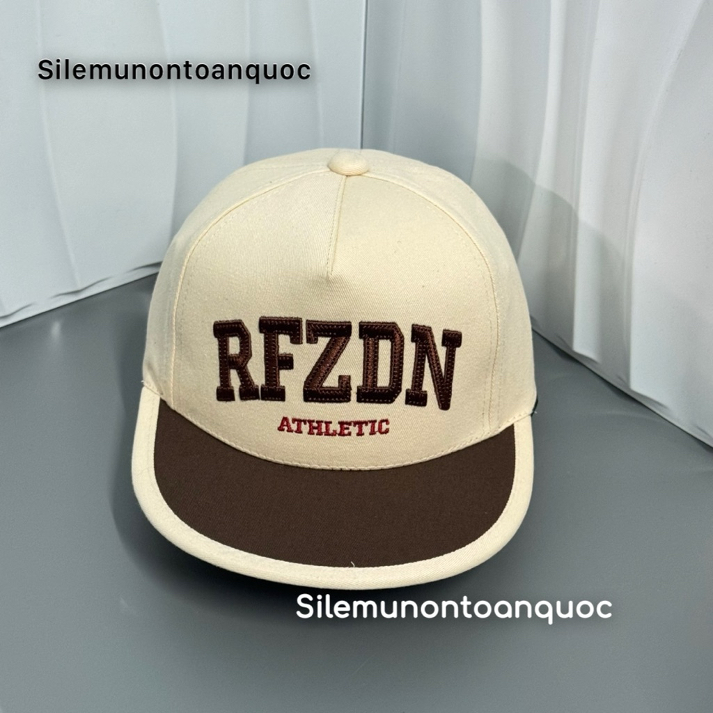 Mũ hiphop RFZDB thời trang cho bé 3-9 tuổi - Nón snapback kaki phối mài thêu chữ cái siêu đẹp