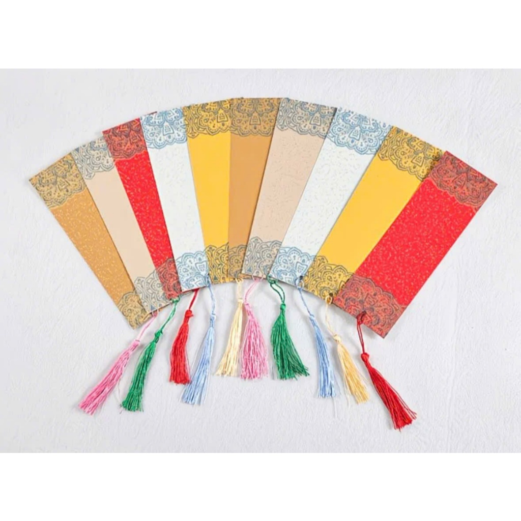 Thẻ viết thư pháp, thẻ nhuộm sáp viết chữ trang trí viết tay thủ công sáng tạo 1 tập 10 thẻ kích thước 7x21cm ( khônng c