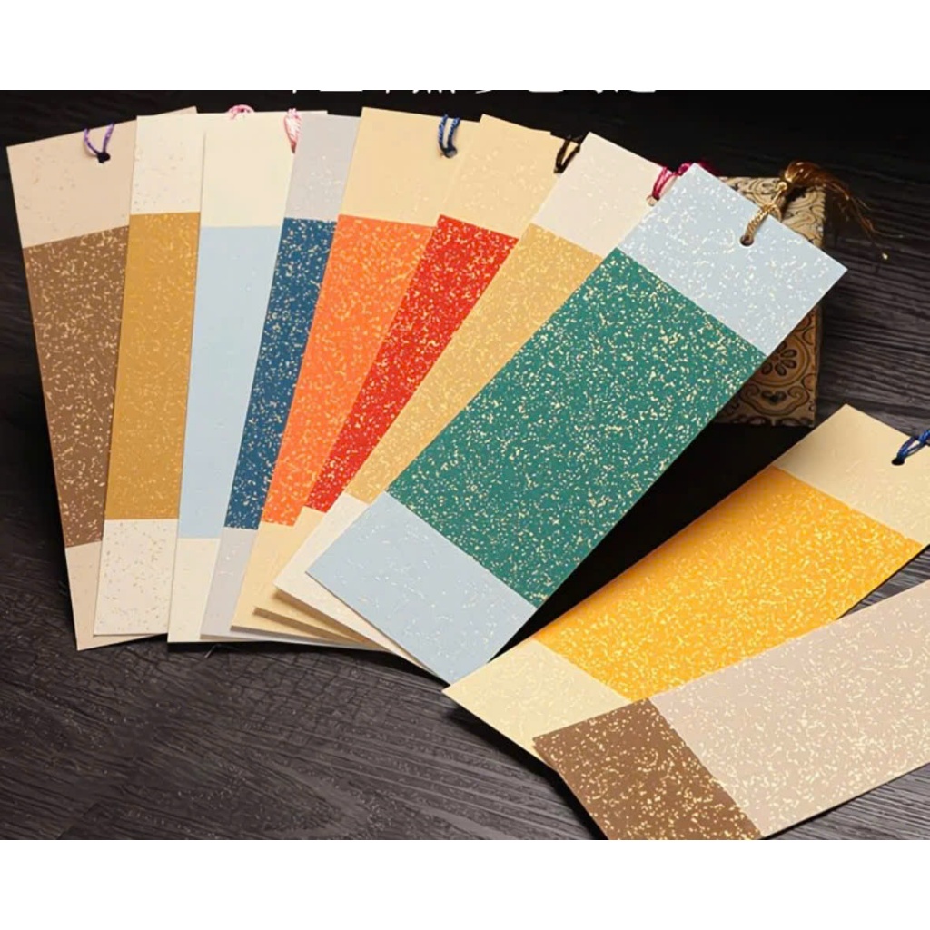 Thẻ viết thư pháp, thẻ nhuộm sáp viết chữ trang trí viết tay thủ công sáng tạo 1 tập 10 thẻ kích thước 7x21cm ( khônng c