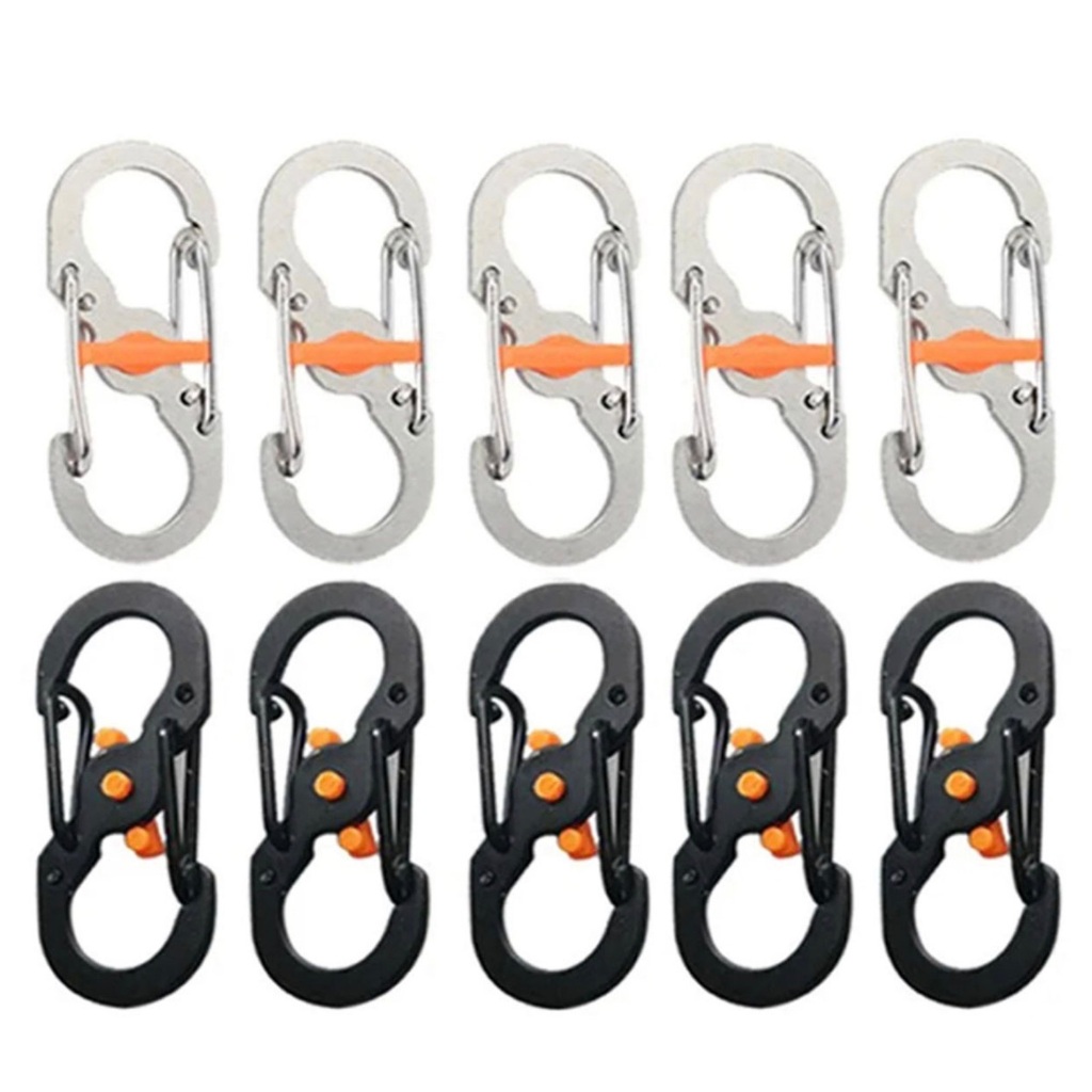 Khóa móc chống trộm hình số 8 nhỏ bằng thép cho ba lô_túi xách