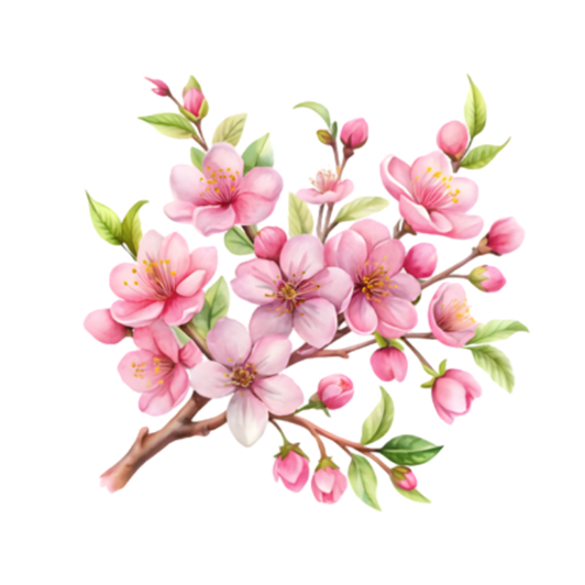 Hình in pet ủi nhiệt quần áo mẫu HOA ĐÀO MÙA XUÂN ủi tại nhà bằng bàn ủi khô,nhiều mẫu nhiều size