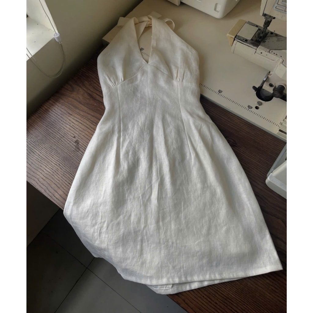𝗥𝗶𝘀𝗼 - | BEELY| Đầm Linen cổ yếm