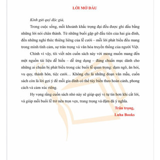 Sách - Mẫu phát biểu lễ cưới