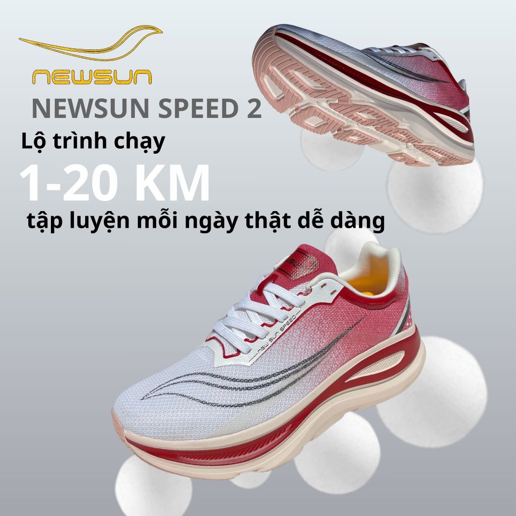 Giày Chạy Bộ NewSun Speed – Lưới Thoáng Khí, Đệm Êm SCF EVA, Đế Cao Su Bám Đường, Hỗ Trợ Chạy Dài