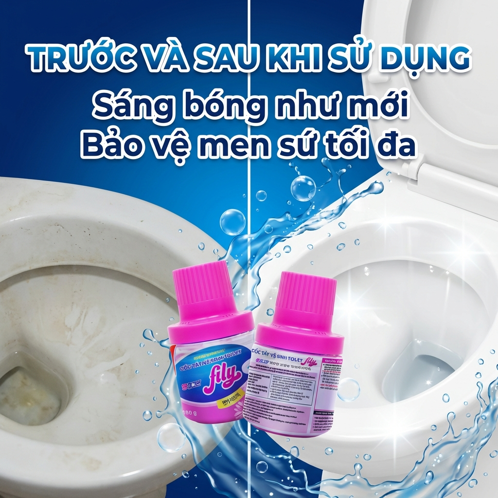 COMBO 3 Lọ Thả Bồn Cầu Fily 180g Tẩy Sạch Vết Bẩn Diệt Khuẩn, Cốc Thả Vệ Sinh Toilet Trắng Sáng