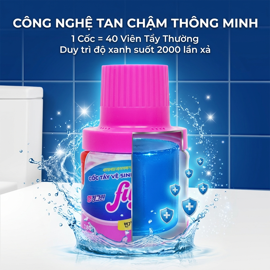 COMBO 3 Lọ Thả Bồn Cầu Fily 180g Tẩy Sạch Vết Bẩn Diệt Khuẩn, Cốc Thả Vệ Sinh Toilet Trắng Sáng