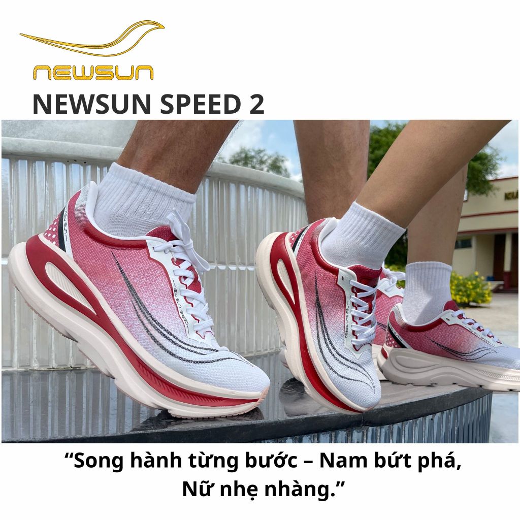 Giày Chạy Bộ NewSun Speed – Lưới Thoáng Khí, Đệm Êm SCF EVA, Đế Cao Su Bám Đường, Hỗ Trợ Chạy Dài