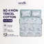 Bộ chăn ga gối 4 món Lụa Tencel Cotton Sen Đá Home Bedding cao cấp họa tiết, Set chăn chần bông 1m6 1m8