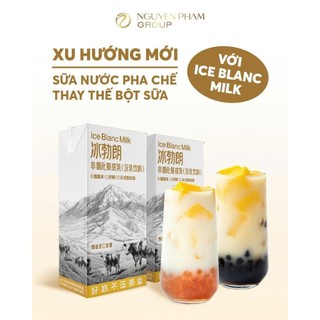 SỮA NƯỚC ICE BLANC MILK hộp 1L pha tiện lợi, hương vị béo, tôn vị trà, xu hướng pha chế hiện đại