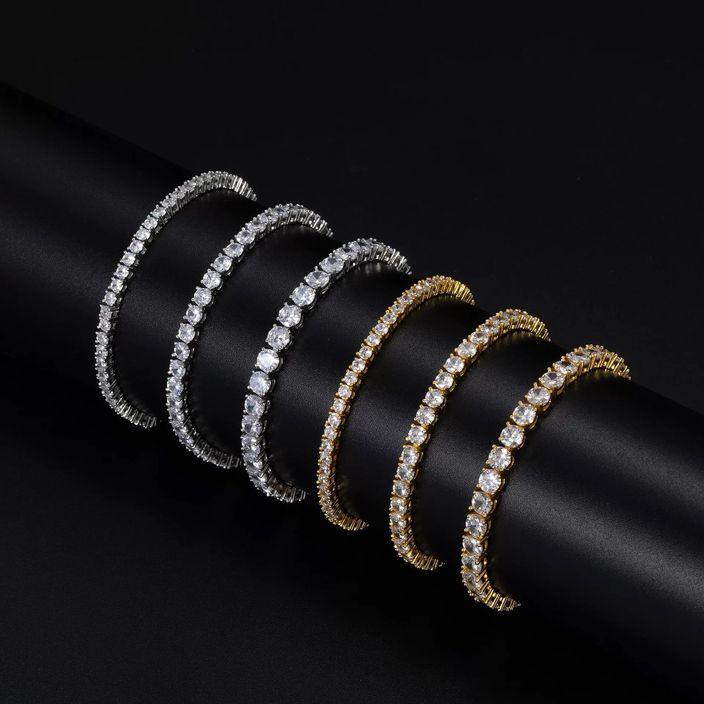Lắc tay bạc 925 lắc tennis đính đá CZ 3mm dài 15cm Luna Jewelry (màu bạc)