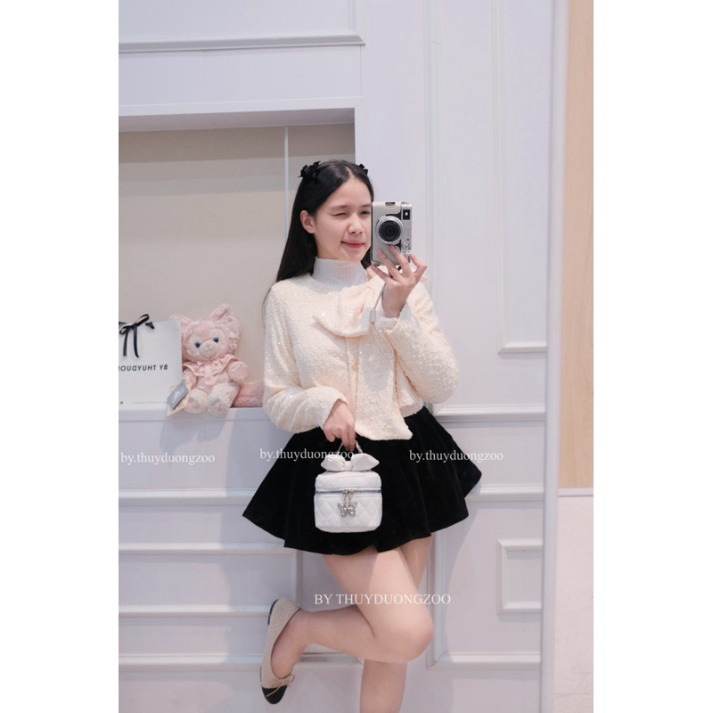 THUYDUONGZOO - ÁO DẠ BLING NƠ MIX CVAY NHUNG ( CÓ SẴN )