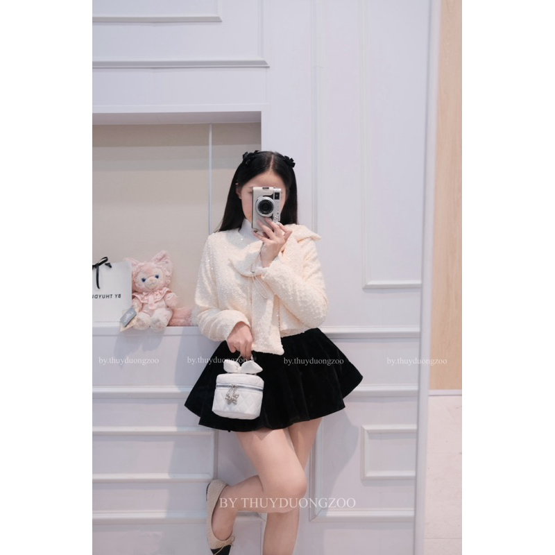 THUYDUONGZOO - ÁO DẠ BLING NƠ MIX CVAY NHUNG ( CÓ SẴN )