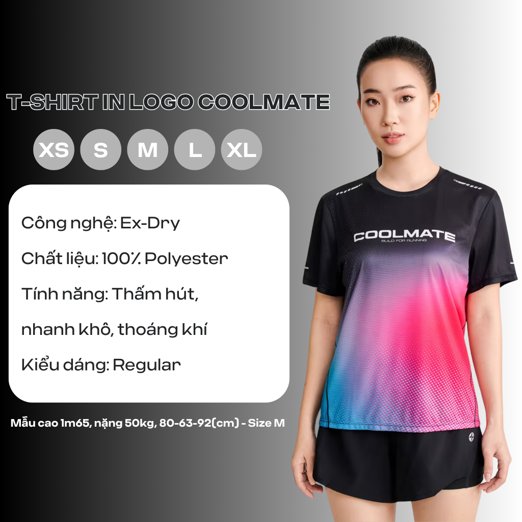 [MUA 2 GIẢM 10%] BST Áo Thể Thao Nữ TONE MÀU ĐEN thoáng khí dễ vận động - Coolmate Active For Women