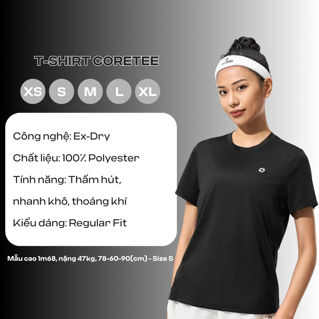[MUA 2 GIẢM 10%] BST Áo Thể Thao Nữ TONE MÀU ĐEN thoáng khí dễ vận động - Coolmate Active For Women