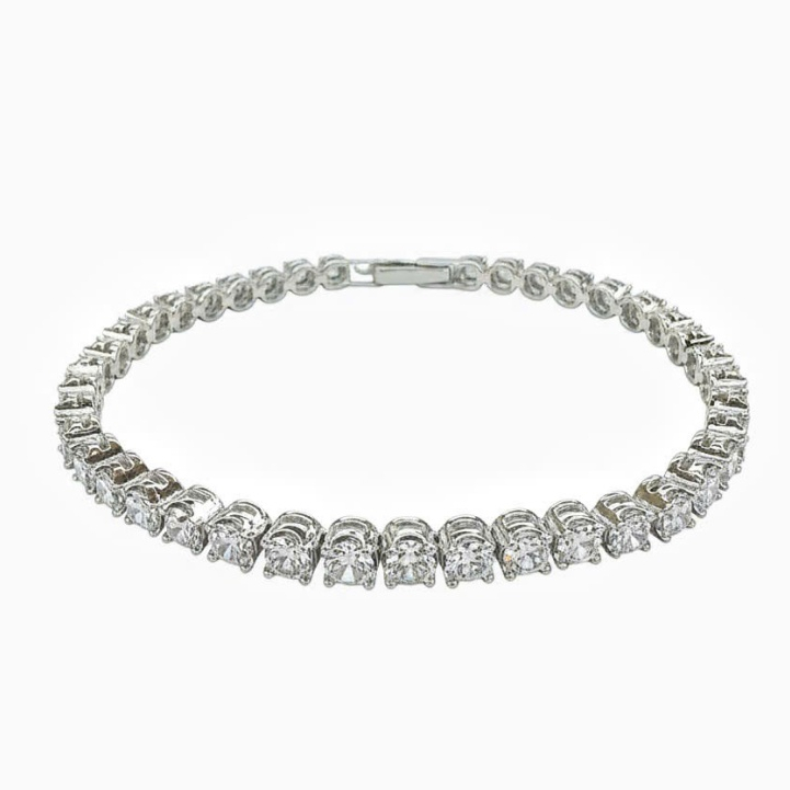 Lắc tay bạc 925 lắc tennis đính đá CZ 3mm dài 15cm Luna Jewelry (màu bạc)