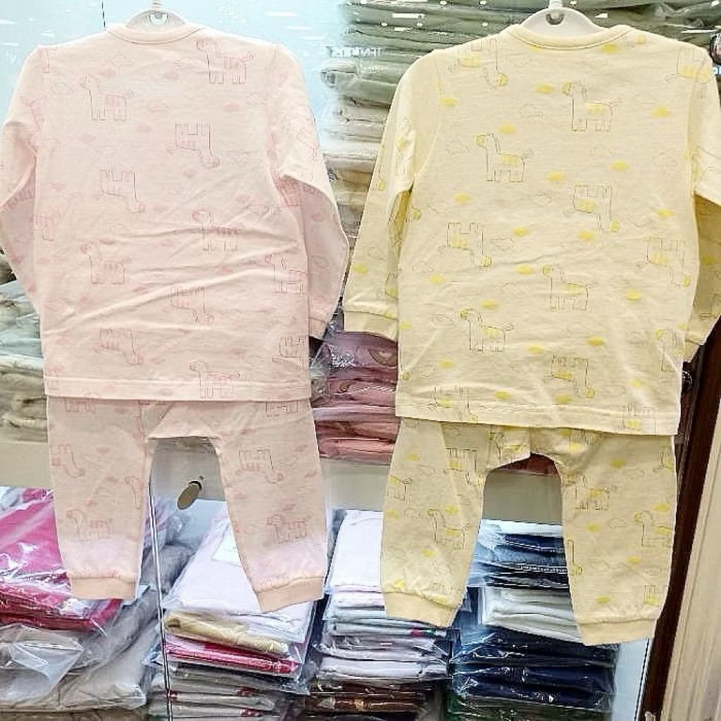 Màu Hồng - Bộ Happyland dài tay chất cotton mỏng mát cho bé