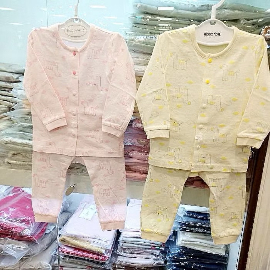 Màu Hồng - Bộ Happyland dài tay chất cotton mỏng mát cho bé