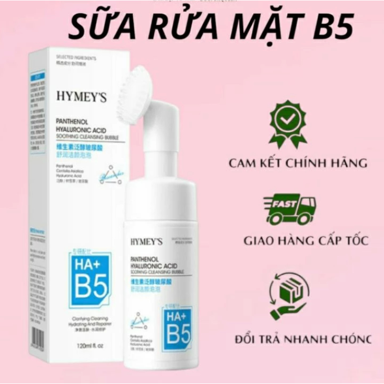 Sữa Rửa Mặt Dạng HA+ B5 Sữa Rửa Mặt Sạch Sâu Dịu Nhẹ, Dưỡng Ẩm Căng Bóng Da, Phục Hồi Làn Da Tổn Thương, CHo mọi loại da
