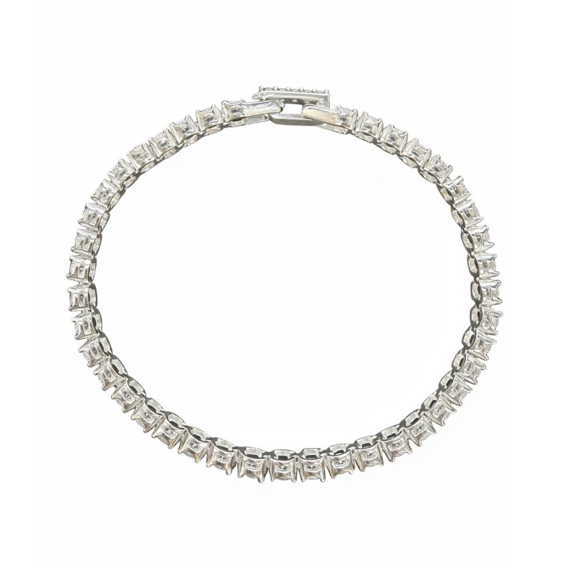 Lắc tay bạc 925 lắc tennis đính đá CZ 3mm dài 15cm Luna Jewelry (màu bạc)