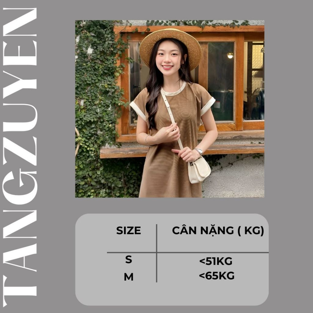 Váy nữ dài dáng chữ A cộc tay không cổ viền màu form rộng vintage Đầm maxi cổ tròn ngắn tay xòe basic bigsize bầu T134G