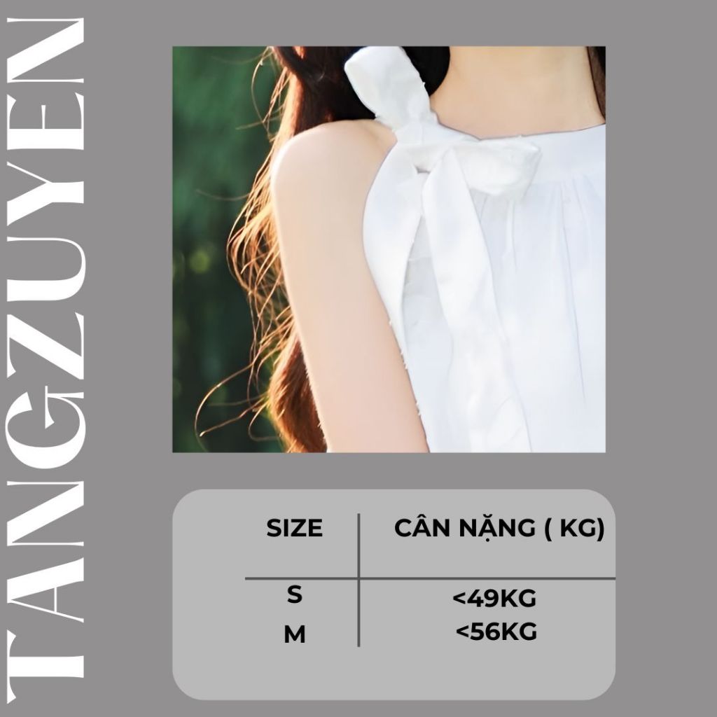 V029 Váy yếm buộc cổ trắng 3 tầng hở vai  Đầm nữ xòe lụa thu hè tiểu thư nữ tính công chúa