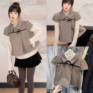 Gile Caro Nơ Cổ Sen Vintage Hàn Quốc Trendy Tiểu Thư Xinh Xắn QCCCl1 (Ảnh thật )|Dami.Studio