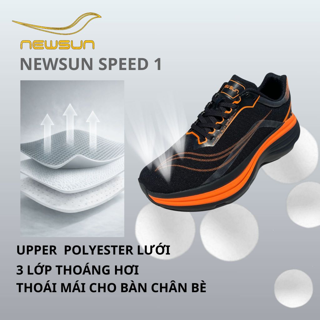 Giày Chạy Bộ New Sun Speed 1 – Đế EVA Đàn Hồi – Nhẹ Êm – Thoáng Khí – Chạy 1–15km – Sneaker Thể Thao Nam Nữ