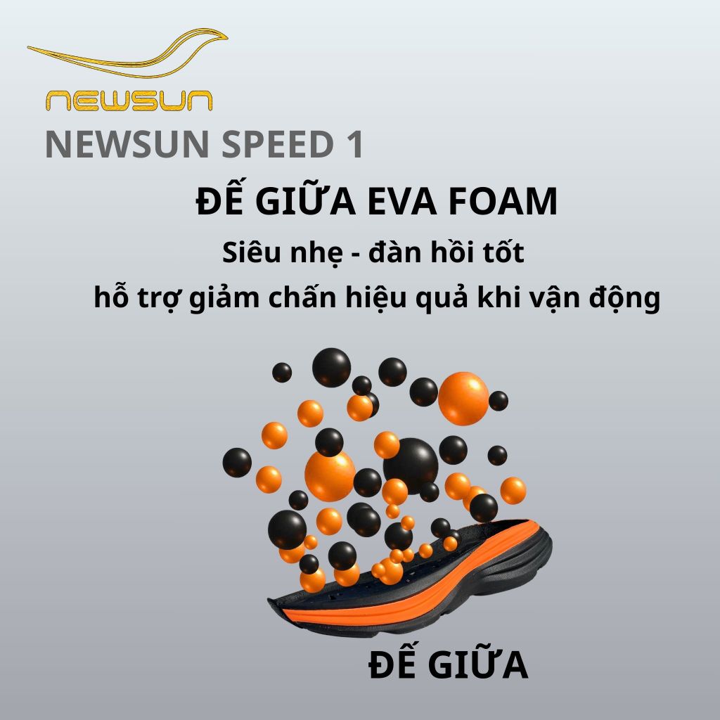 Giày Chạy Bộ New Sun Speed 1 – Đế EVA Đàn Hồi – Nhẹ Êm – Thoáng Khí – Chạy 1–15km – Sneaker Thể Thao Nam Nữ