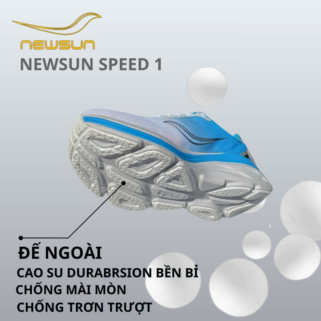 Giày Chạy Bộ NewSun Speed 1 – Đế EVA Đàn Hồi – Nhẹ Êm – Thoáng Khí – Chạy 1–15km – Sneaker Thể Thao Nam Nữ