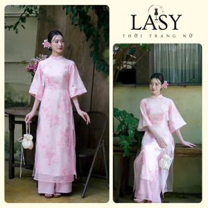 Lasy Thời Trang Nữ| Sét Áo Dài Thêu Hạc 4 Tà Kèm Dây Tua Rua Kèm Sẵn Quần - AD1467