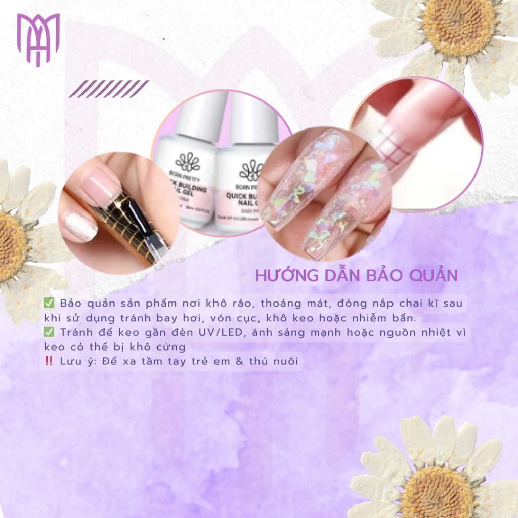 BIAB Gel 5 In 1 Born Pretty 15ml – Nối Móng, Gel Làm Dày Móng, Tạo Độ Cứng, Dễ Shape, Bám Tốt