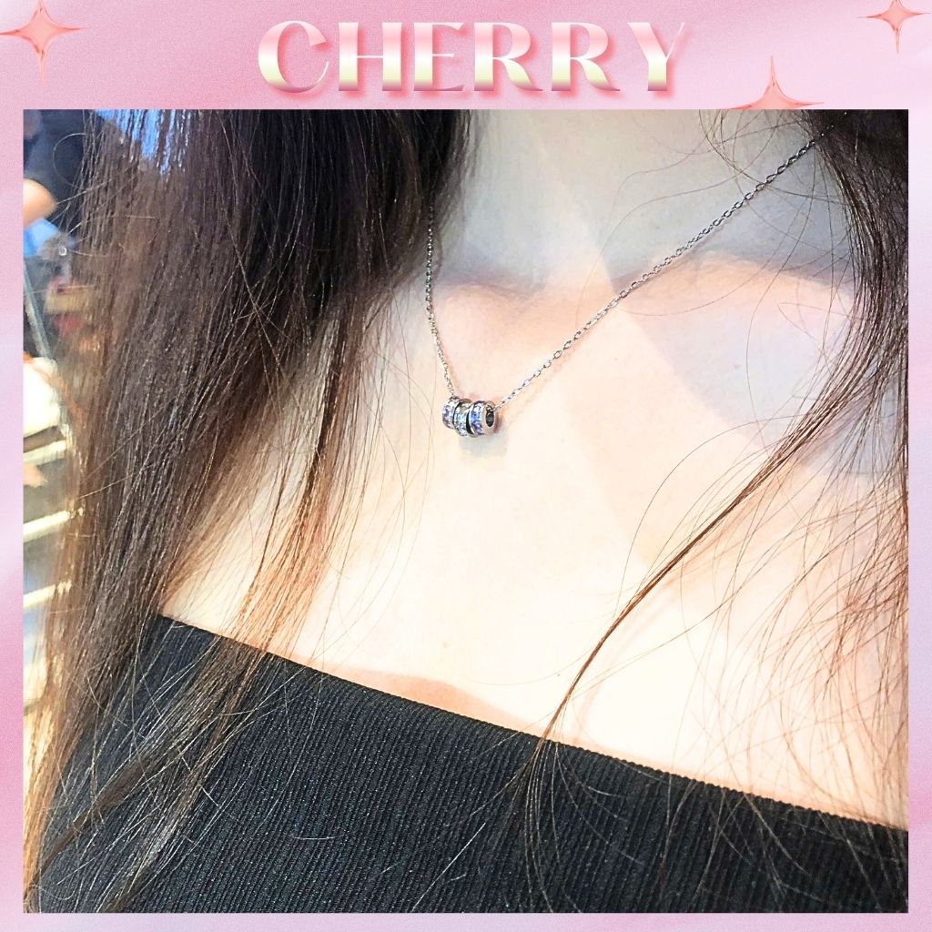 Dây chuyền nam nữ Bling Ring CHERRY JEWELRY Couple, Vòng cổ đôi titan không gỉ cá tính - Kèm túi hộp