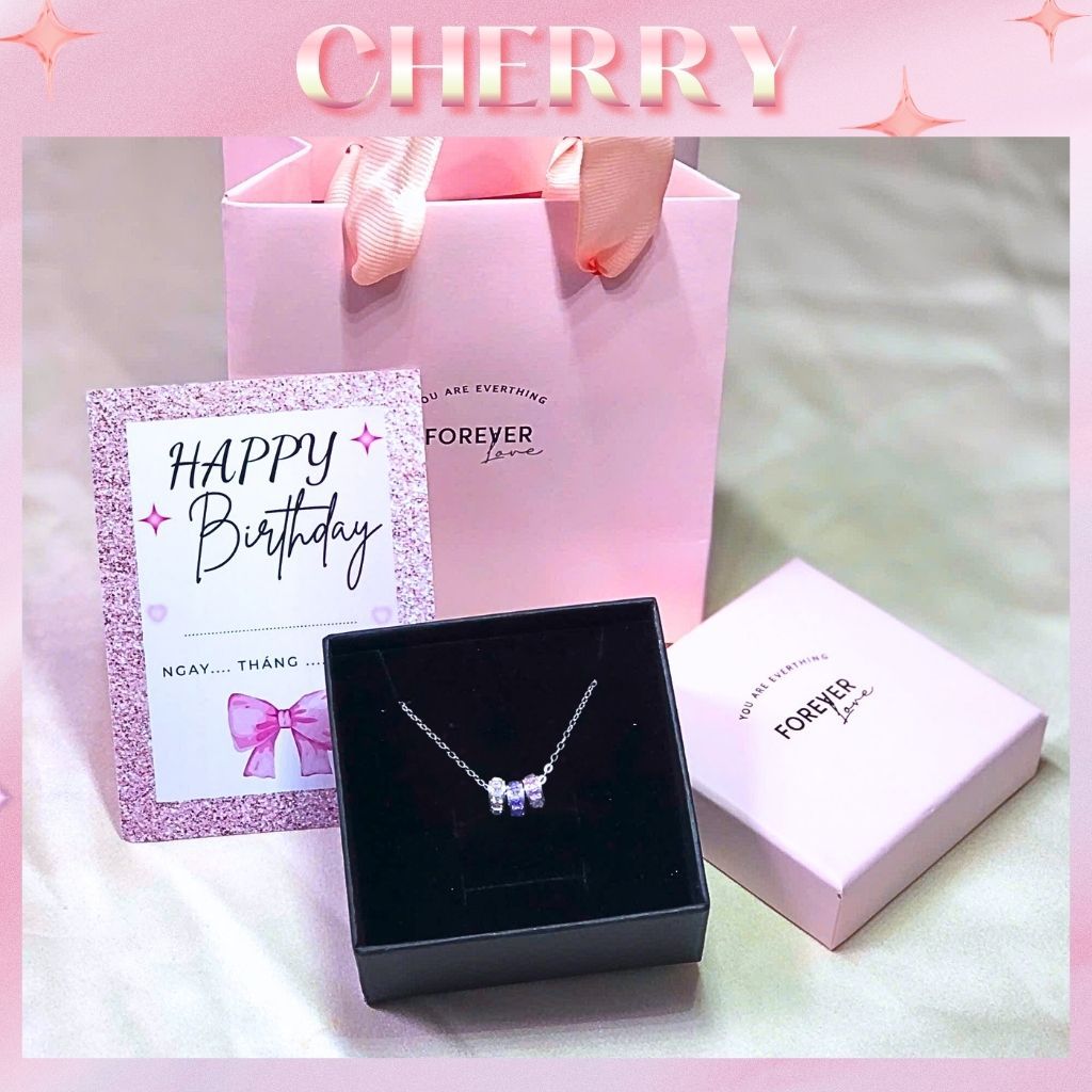 Dây chuyền nam nữ Bling Ring CHERRY JEWELRY Couple, Vòng cổ đôi titan không gỉ cá tính - Kèm túi hộp