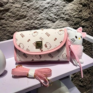 ( Mở Bán Kèm Móc Khóa ) Túi Đeo Chéo Đeo Vai Hello Kitty vs Cow Kitty size18 Đi chơi Đi tiệc sang trọng thời trang TX03