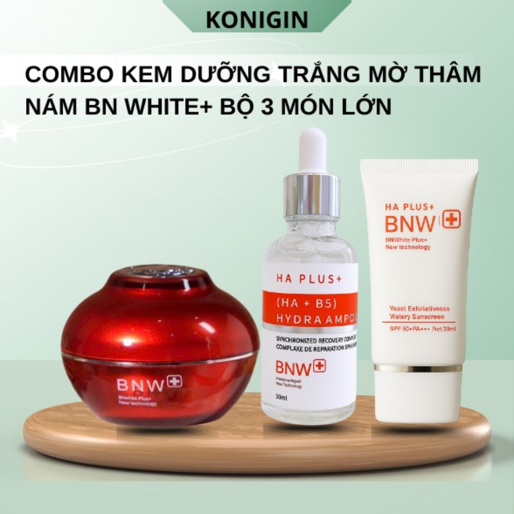 Kem BNW+ Plus Dưỡng Da Sáng Mịn Phục Hồi Cấp Ẩm Ngày Đêm Bộ 3 Món