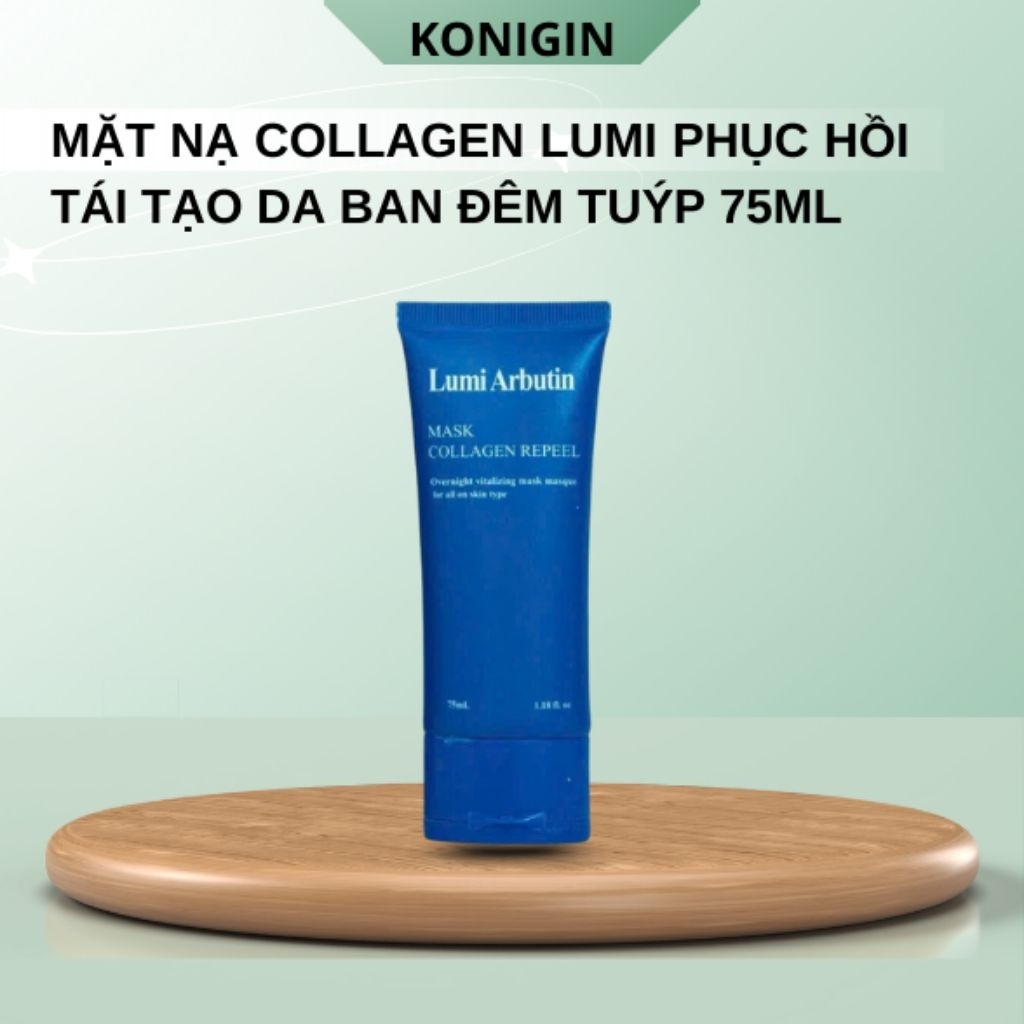 Mặt Nạ Dưỡng Da Lumi Arbutin Mask Collagen Làm Sạch Bã Nhờn, Giảm Mụn Ẩn, Thu Nhỏ Lỗ Chân Lông, Da Căng Bóng Tuýp 75ml