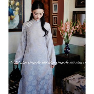 Áo dài gấm Thọ – món quà ý nghĩa cho ba mẹ, ông bà ❤️ Hoa văn tinh xảo, màu sắc trang nhã, mặc dịp lễ cực đẹp.