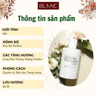 Nước Hoa Nữ Chiết Not A Perfume BLANC PERFUME, Dầu Thơm Hương Hoa Cỏ Xạ Hương, Tự Nhiên, Sang Trọng, Tinh Tế